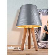 Pino table lamp ASZ1453 wooden tripod and gray lampshade