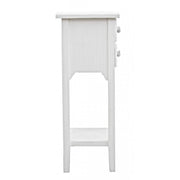 Bedside cabinet in MDF with two drawers White 37x26,5x h69,5 cm