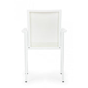 Konnor white aluminum chair with armrests