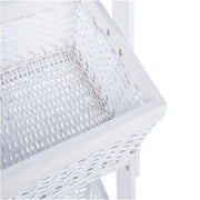 Darik rustic display 8 white wicker baskets