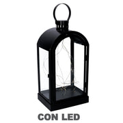Black metal led lantern cm20,2x15,2h38,5-46