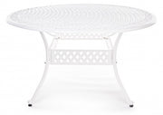 Ivrea white oval aluminum garden table 148x201 cm