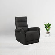 Electric Recliner Armchair in Grey Nabuk Effect - 82 x 98 x 109 cm