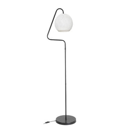 Yumak MDL4256 gray floor lamp with white fabric lampshade