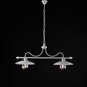 Iron chandelier Silver White industrial minimal 87x h36 cm