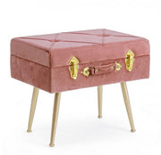Stool with container in Antique Pink velvet POLINA 50x34x h42 cm