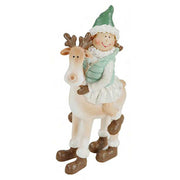 Little girl on reindeer nco-6002 cm. 10.5 x 8h 19.5