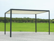 Milwaukee aluminum pergola gazebo black with electric cover 3x3x2.5h m