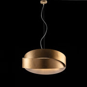 Suspension chandelier in white gold iron two lights 46x h22 cm