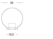Outdoor Plastic Lamp with Clear PMMA Sphere Ø 20cm Black