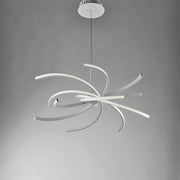 Metal and aluminum chandelier White integrated LED 70x h150 cm