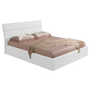 Ios container double bed in white eco-leather
