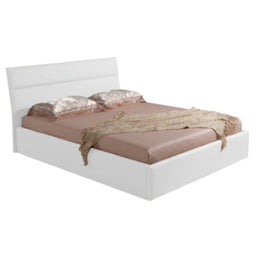 Ios container double bed in white eco-leather