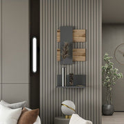 Composition Belita anthracite walnut wall shelves