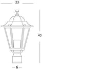 Outdoor Aluminum Die-Cast Lamp with Black Transparent Glass Diffusers