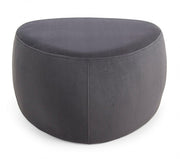 Pouff Stone dark gray velvet effect
