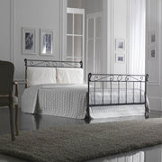 Iron bed one and a half squares with footboard Black LEONARDO 130x218x h118 cm