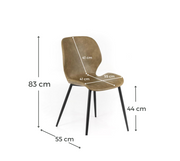 Set of 4 Soft-Touch Chairs 55cm x 45cm x 83cm