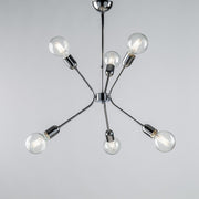 Modern chandelier in polished chromed iron six lights 43x h62 cm urban