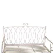 Ragusa white metal outdoor bench 104x 55 x h90 cm