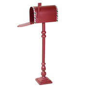 Red metal mailbox cm32,5x16h100