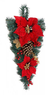 8x Decor. Josie Poinsettia Red Drop