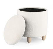 Zena White Storage Stool