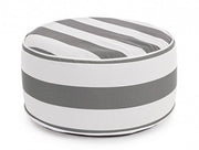 White-Grey Inflatable Striped Pouf