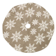Base cover in beige snowflake tree fabric cm ø107h1