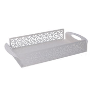 Rectangular white arrow metal tray cm41x20h6,5