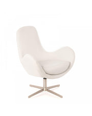 Olga armchair in imitation leather and white metal STS