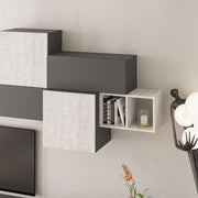 Vintage Anthracite and White Tromen 260 cm Wall Unit
