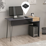 Candy desk anthracite walnut usb ports 121x45
