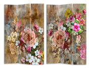 Floral Print 3-Panel Folding Screen 120.6x2.5xH180.6cm