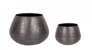 Set of 2 black industrial style aluminum pot holders