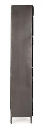 Store chest of drawers with 2 doors and 10 industrial style drawers cm 169h