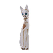 White beige wooden cat cm13x5h60