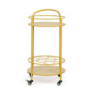 Yellow Ocher steel bottle trolley