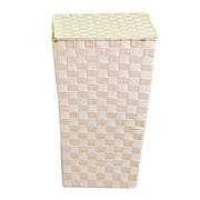 Square lined cream polyester basket cm33x33h53