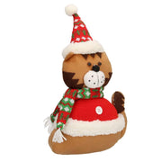 Cat red fabric doorstop cm22x11h40