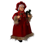 Santa claus lady fabric with red brown scarf cm33,5x17h60