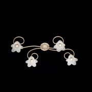 Flowers ceiling lamp in iron Ivory Gold four lights lampshades 87x40x h17 cm