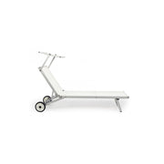 Cross cot with wheels in white aluminum