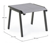 Anthracite aluminum garden furniture footrest Cruise 53 x 51 x 44 cm