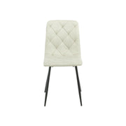 Beige Upholstered Chair with Diamond Stitching - 43x45x91 cm