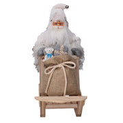Fabric Santa Claus with gray sled cm33x12h30