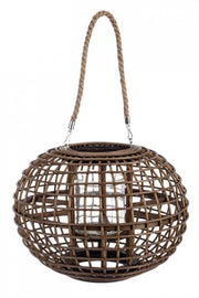 Lantern with MOMBASA handle in woven brown color 37dx26h cm