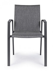 Anthracite garden chair with armrests Bizzotto