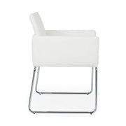 Chair with armrests in imitation leather White SIXTY 60x54x h80.5 cm