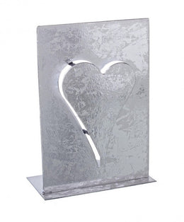 Heart-shaped Metal Silver Candle Stand - 8x